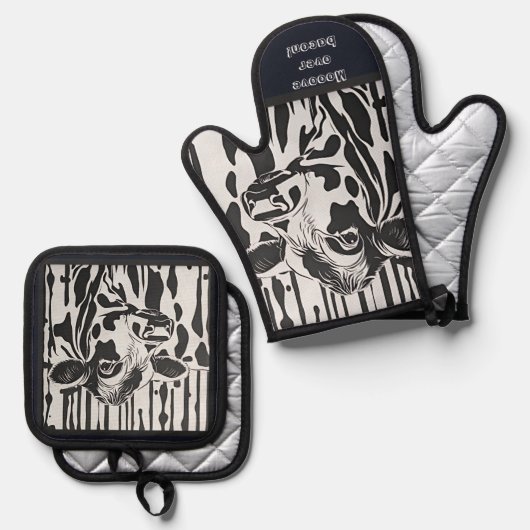  Jersey Koe Ovenwant & Pannenlap Set (Voorkant / Achterkant)