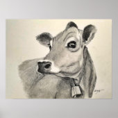 Jersey Koe sketch Poster (Voorkant)