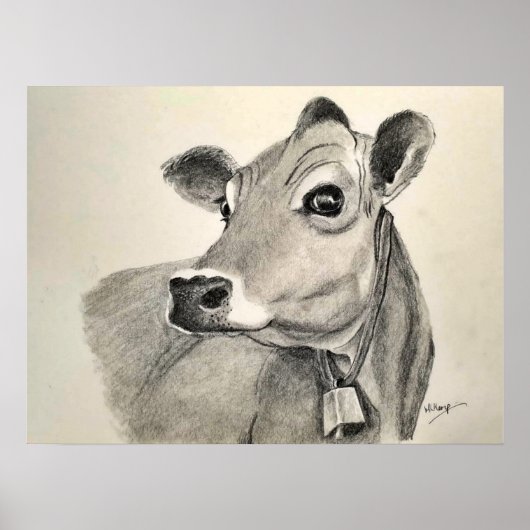 Jersey Koe sketch Poster (Voorkant)