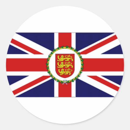 Jersey Luitenant-gouverneur Flag Ronde Sticker (Voorkant)