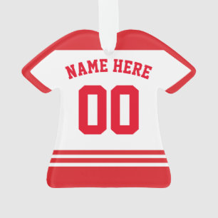 Jersey naam & nummer siernummer Sjabloon, Hockey L Ornament