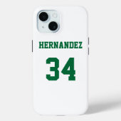 Jersey Naam Nummer Wit en Groen Case-Mate iPhone Case (Achterkant)