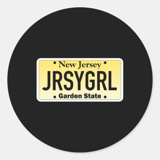 Jersey New Jersey Licentie Bord Ronde Sticker (Voorkant)