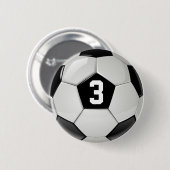 Jersey Number Button zwart-wit Voetbal (Voorkant /achterkant)