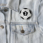 Jersey Number Button zwart-wit Voetbal (In situ)