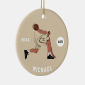 Jersey Number & Name van het Basketball Player Tea Keramisch Ornament (Rechts)