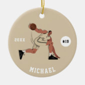 Jersey Number & Name van het Basketball Player Tea Keramisch Ornament (Voorkant)