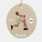 Jersey Number & Name van het Basketball Player Tea Keramisch Ornament (Links)