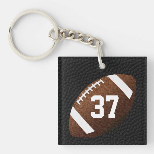 Jersey NUMBER of MONOGRAM Football Sleutelhangers (Voorkant)