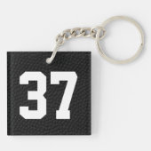Jersey NUMBER of MONOGRAM Football Sleutelhangers (Achterkant)