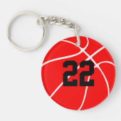 Jersey Number Team Sleutelhangers Red Basketball P (Voorkant)