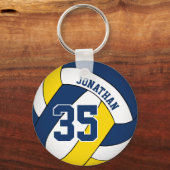 jersey number volleyball , blauwe gele jongens sleutelhanger (Voorkant)
