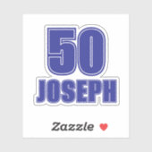 Jersey Number with Name Sticker, Sports Themed Sticker (Vel)