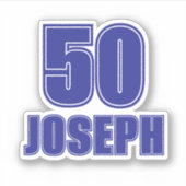 Jersey Number with Name Sticker, Sports Themed Sticker (Voorkant)