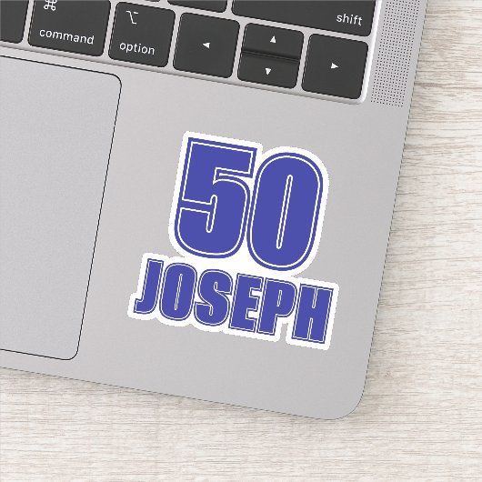 Jersey Number with Name Sticker, Sports Themed Sticker (Detail)