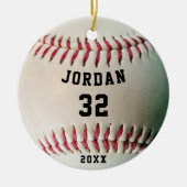 Jersey nummer Baseball Player Personalized Keramisch Ornament (Voorkant)