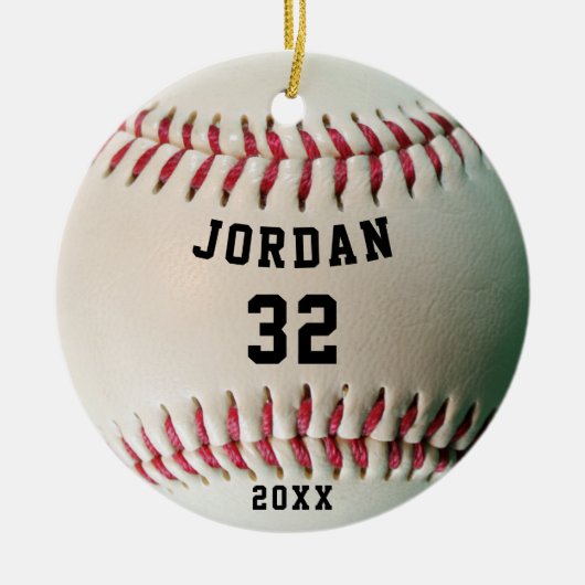 Jersey nummer Baseball Player Personalized Keramisch Ornament (Voorkant)