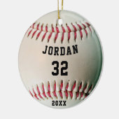 Jersey nummer Baseball Player Personalized Keramisch Ornament (Links)