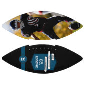 Jersey Nummer | Blauw Afstuderen Monogram American Football (Panelen)