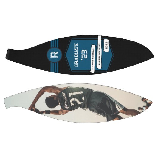 Jersey Nummer | Blauw Afstuderen Monogram Basketbal (Panelen)