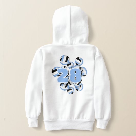 Jersey nummer geclusterd LT blauw zwarte volleybal (Laag Achter)