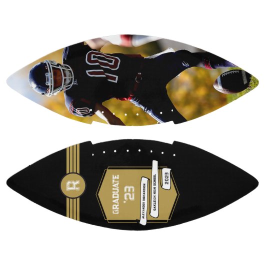 Jersey Nummer | Goud Afstuderen Monogram American Football (Panelen)