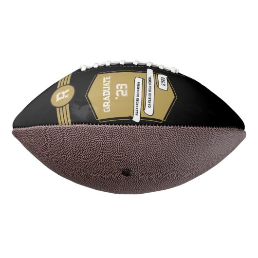 Jersey Nummer | Goud Afstuderen Monogram American Football (Gedraaid 270)