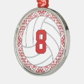 Jersey Nummer kerstvolleyball Metalen Ornament (Links)