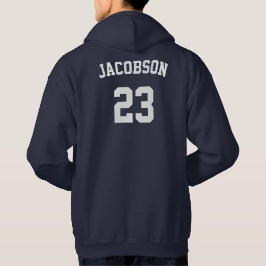 Jersey Nummer mannen Hoodie (Achterkant)