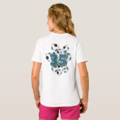 Jersey nummer op groep van blauwgroen voetballen t-shirt (Achterkant volledig)