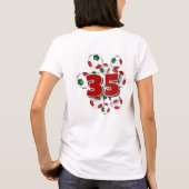 Jersey nummer op groep van rode groene voetballen t-shirt (Achterkant)