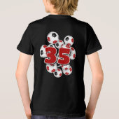 Jersey nummer op groep van voetballen rood Tri-Blend shirt (Achterkant)