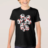 Jersey nummer op groep van voetballen rood Tri-Blend shirt (Voorkant)