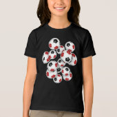 Jersey nummer op groep van voetballen rood Tri-Blend shirt (Voorkant)