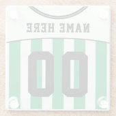  Jersey Onderzetter, Football Soccer Glazen Onderzetter (Achterkant)