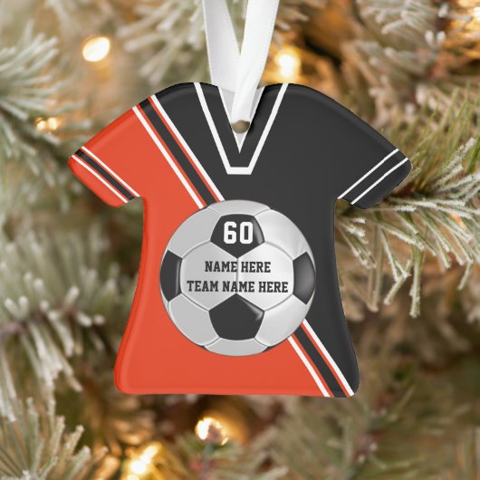 Jersey Persoonlijke Soccer Ornaments Oranje, White Ornament (Boom)