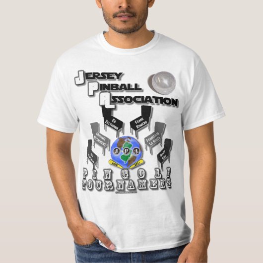 Jersey Pinball Association PinGolf T-shirt (Voorkant)