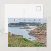 Jersey Portelet Bay uitzicht briefkaart (Voorkant / Achterkant)