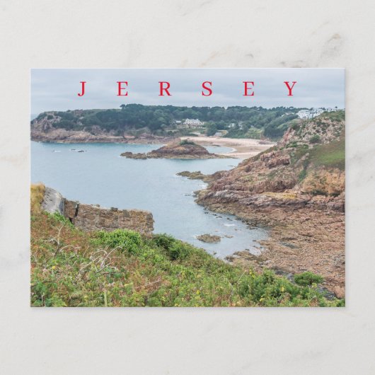 Jersey Portelet Bay uitzicht briefkaart (Voorkant)
