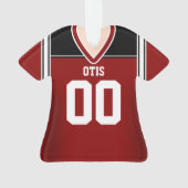 Jersey, rood/zwart/wit Football Ornament (achterkant)
