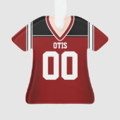 Jersey, rood/zwart/wit Football Ornament (voorkant)