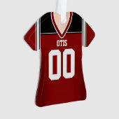 Jersey, rood/zwart/wit Football Ornament (voorkant)