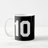Jersey rugnummer #10 10e verjaardag koffiemok (Links)