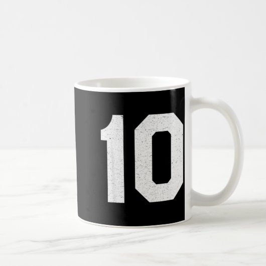Jersey rugnummer #10 10e verjaardag koffiemok (Rechts)