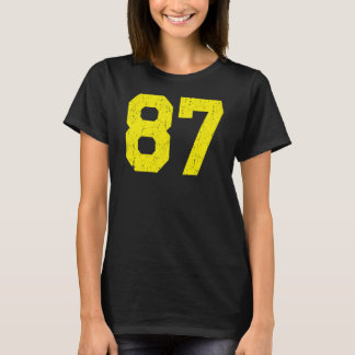 Jersey Rugnummer #87 Geel, 87e Plaats T-shirt