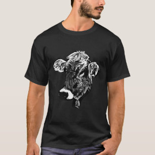 Jersey Rundvee Ontwerp Boer Dierenafdruk Motief W T-shirt