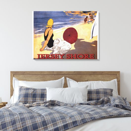 Jersey Shore Beach Canvas Afdruk (Insitu (Slaapkamer))