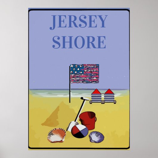 Jersey Shore Beach  Style Poster (Voorkant)