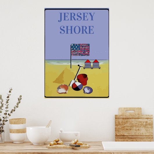 Jersey Shore Beach Style Poster (Keuken)