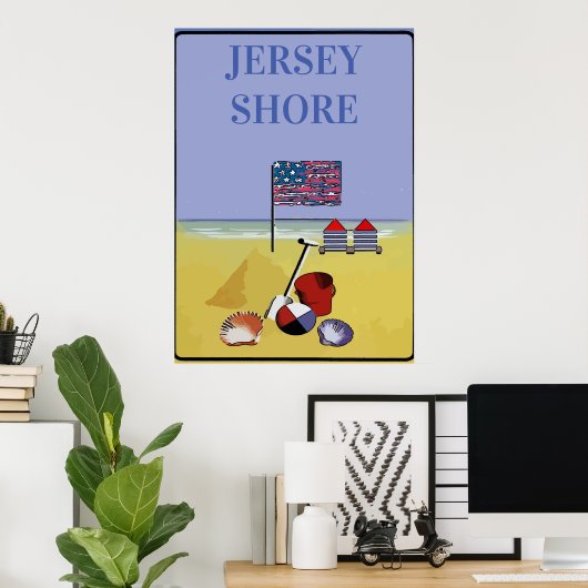 Jersey Shore Beach  Style Poster (Thuiskantoor)